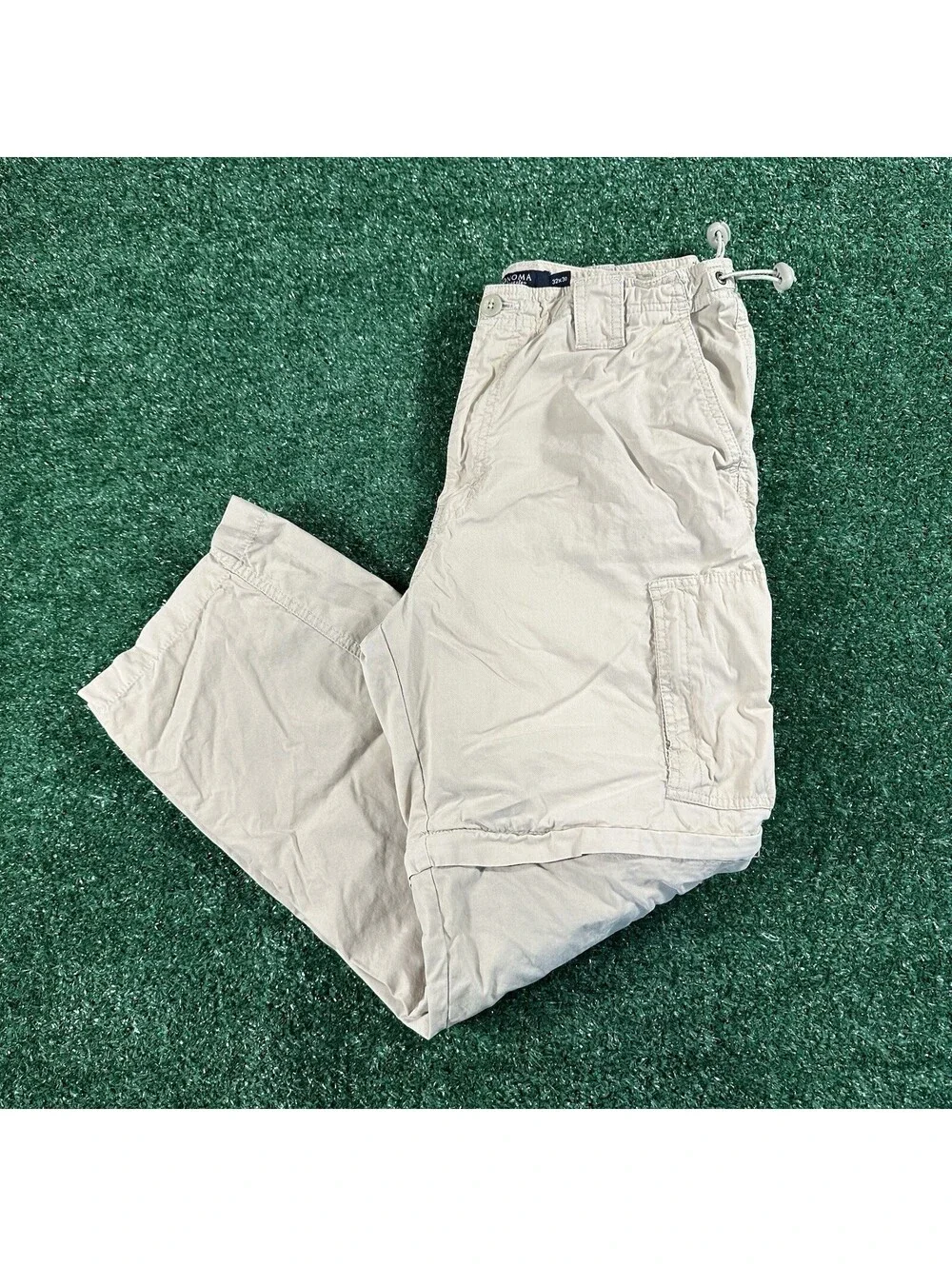 Y2K Sonoma Life Convertible Pants/Shorts Size 32x28 Tan Khaki Cargo